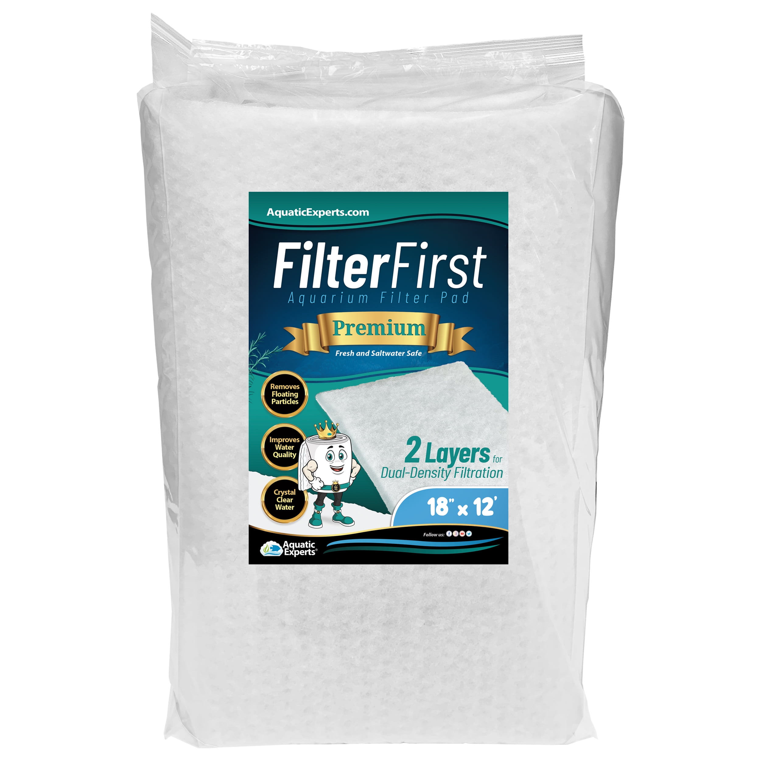 Aquatic Experts FilterFirst Aquarium Filter Pad, Premium True Dual
