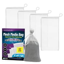 Aquatic Experts - Premium Reusable Aquarium Filtration Fine Mesh Media Filter Bags with Drawstring, 4 Pack, 5" x 9"