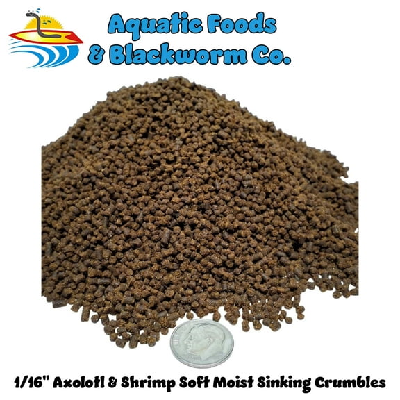 Axolotl Food - 1/16" Rangen's Premium Soft Moist Sinking Crumbles for Axolotls, Salamanders, Shrimp, Snails & ALL Tropical Fish - 1/2-lb