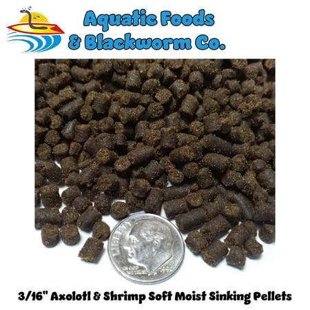 Aquatic Foods 3/16" Rangen's Soft Moist Sinking Pellets for Axolotls, Salamanders, Shrimp & ALL Tropical Fish - 1-lb