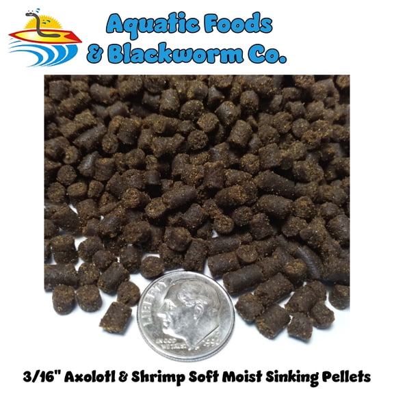 Aquatic Foods 3/16" Rangen's Soft Moist Sinking Pellets for Axolotls, Salamanders, Shrimp & ALL Tropical Fish - 20-lbs
