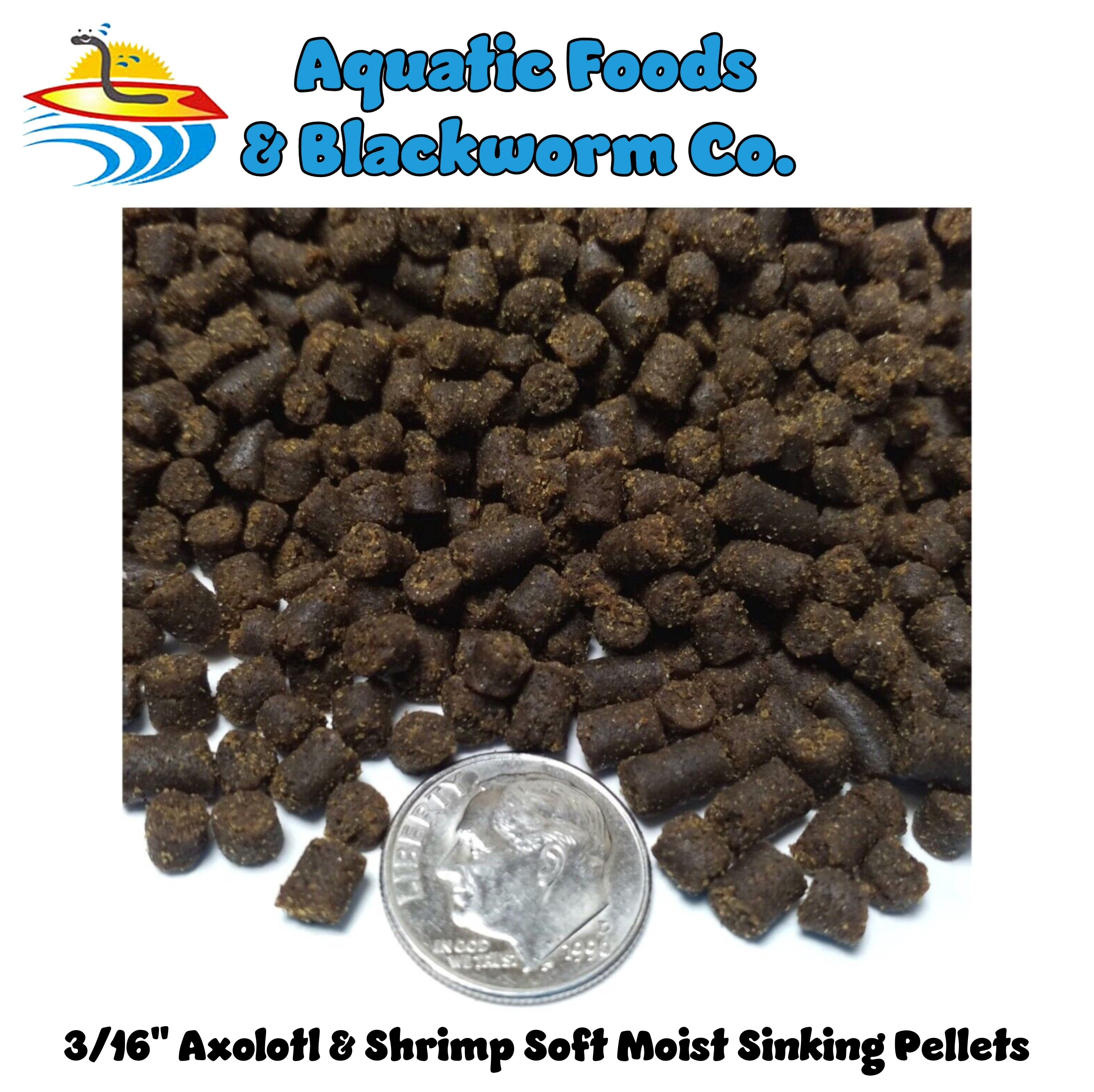 Axolotl Food - 3/16" Rangen's Premium Soft Moist Sinking Pellets for Axolotls, Salamanders, Shrimp, Snails & ALL Tropical Fish - 3-lbs
