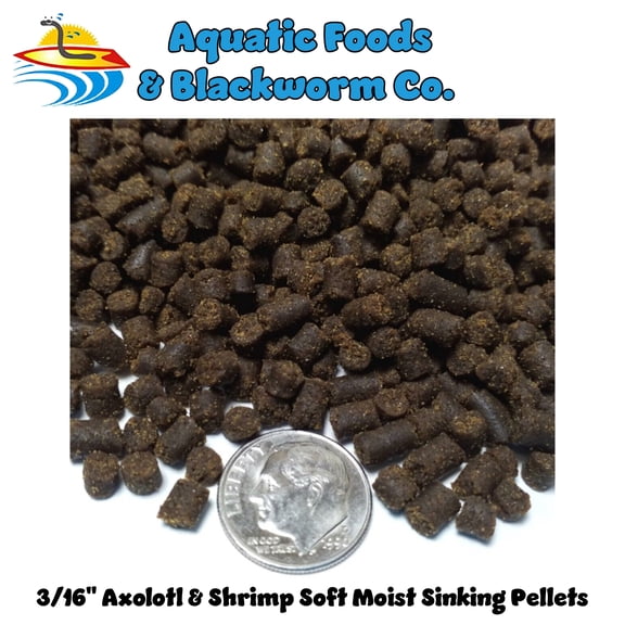 Axolotl Food - 3/16" Rangen's Premium Soft Moist Sinking Pellets for Axolotls, Salamanders, Shrimp, Snails & ALL Tropical Fish - 3-lbs