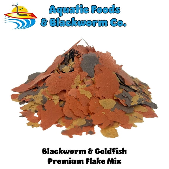 45% California Blackworm & Goldfish Flake Blrnd, ULTRA Premimum Tropical Fish Flakes Made in USA! - 2-lbs