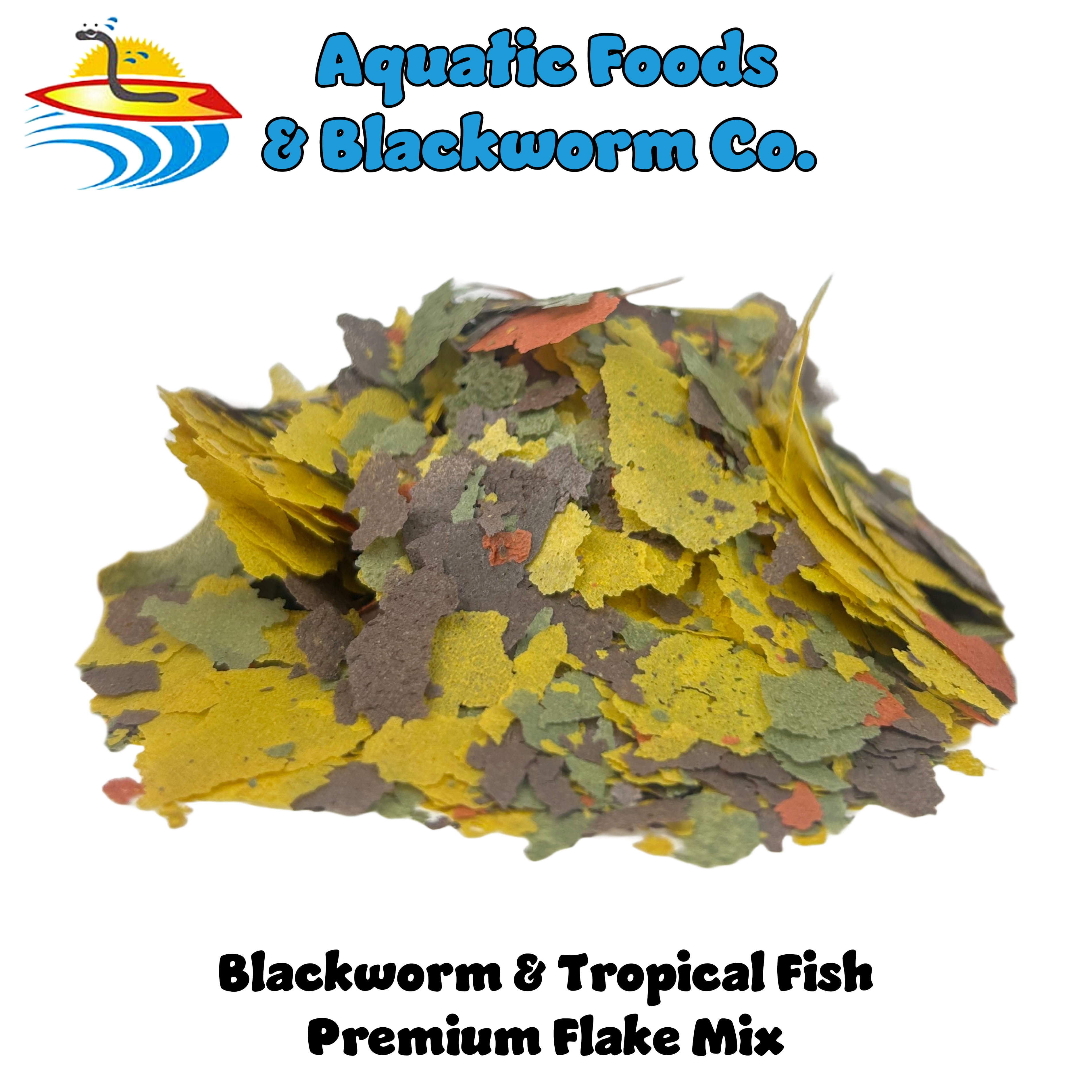 Aquatic Foods 45% Blackworm & Tropical Fish Flake Blend , ULTRA Premimum Tropical Fish Flakes - 1-lb
