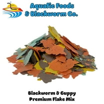45% California Blackworm & Guppy & Endler Flake Blend, ULTRA Premimum Tropical Fish Flakes Made in USA! - 1/8-lb
