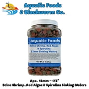12mm - 1/2 Brine Shrimp/Red Algae Color Enhancing & Spirulina Algae Sinking Wafers for Shrimp, Snails, Plecos, All Fish - WL 1-lb 14oz Med Jar