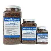 8mm - 1/3" Brine Shrimp/Red Algae Color Enhancing & Spirulina/Green Algae Sinking Wafer Mix for Shrimp, Snails, Plecos, All Fish - WL 2-lbs Med Jar