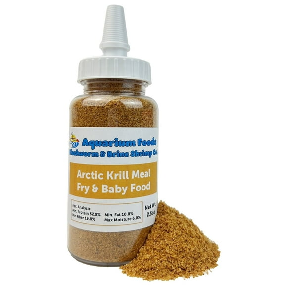 Aquatic Foods Inc. Arctic Krill Meal/Powder for Tropical Fish Fry and Babies, Nano & Micro Fish, Corals and Anemones2.5oz Squeeze Bottle