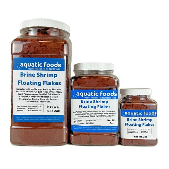 Brine Shrimp Flakes for Cichlids, Angels, Tetras, Guppies, Marine Tangs, Butterflies, Angelfish, Anthias, Clown Fish - WL 2oz Sm Jar