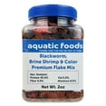 thumbnail image 1 of Aquatic Foods Inc. California Blackworm, Brine Shrimp, Color Enhancing Premium Flakes for Discus, Cichlids all Community Tropical Fish also Pellet Mix, Wafer Mix Included…2oz, 1 of 1