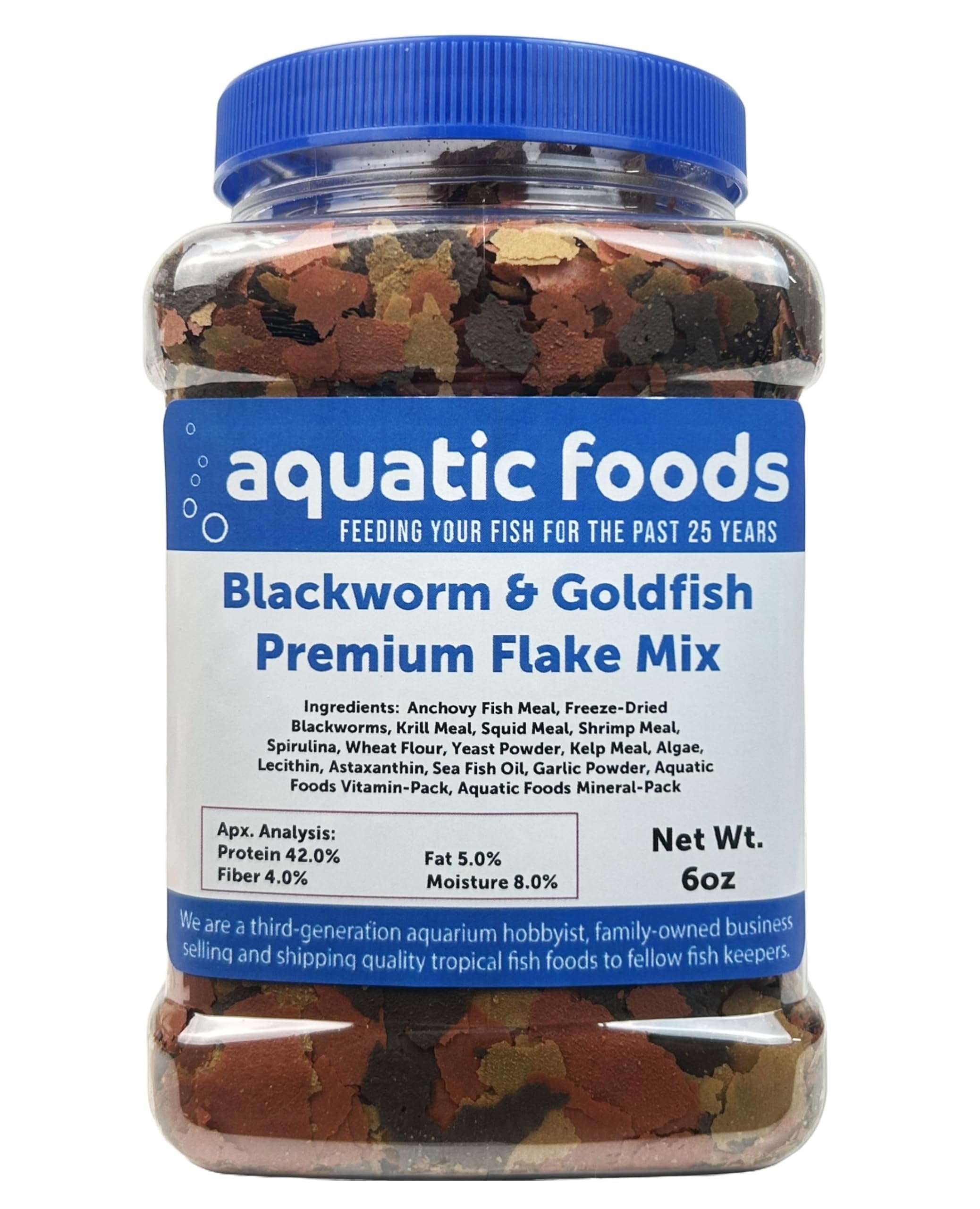 Image showcasing Aquatic Foods Inc. California Blackworm & Goldfish Mix Premium Flakes ...