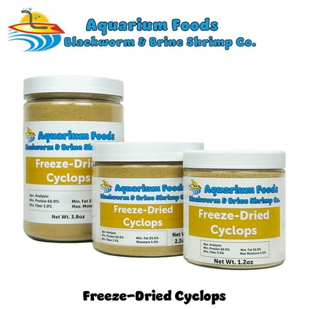 Cyclops/Copepods - Freeze Dried Cyclops/Copepods for All Tropical Fish Fry, Babies, Corals, Sea Anemones, Marines - 1.2oz Sm Round Jar