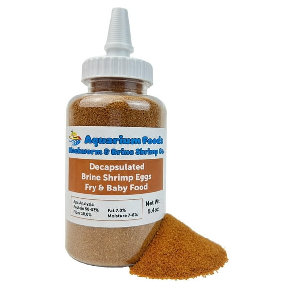 Aquatic Foods Inc. Decapsulated Brine Shrimp Eggs as Fry & Baby Food, Straight to Feeding Non-Hatching Brine Shrimp Eggs5.4oz Squeeze Bottle