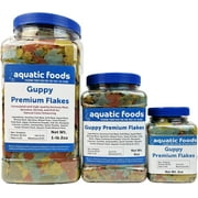 Guppy and Endler Flake Food also for Tetras, Zebras, all Nano and Micro Fish also 12-Type Pellet Mix, 4 Type Wafer Mix Included - 6oz