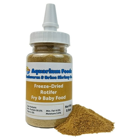 Rotifers Powder/Micro Bits as Fry & Baby Food, for Freshwater Fish, Marine Fish, Baby Pond Fish, Corals, Anemones, Tiny Nano Fish - 0.9oz Sm Bottle