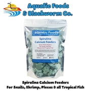 Aquatic Foods Inc. Spirulina Enriched Calcium Feeders for Shrimp, Snails, Crabs, Crayfish, Pleco, Catfish, All Tropical Fish 100 Count Bag