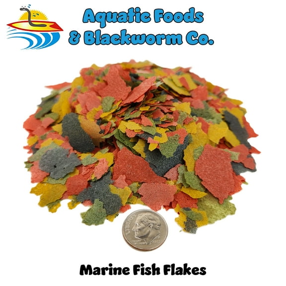 Marine Fish SMALL Flakes for Angels, Tangs, Clowns, Butterflies all Marine Saltwater Fish- AFI 3/8-lb