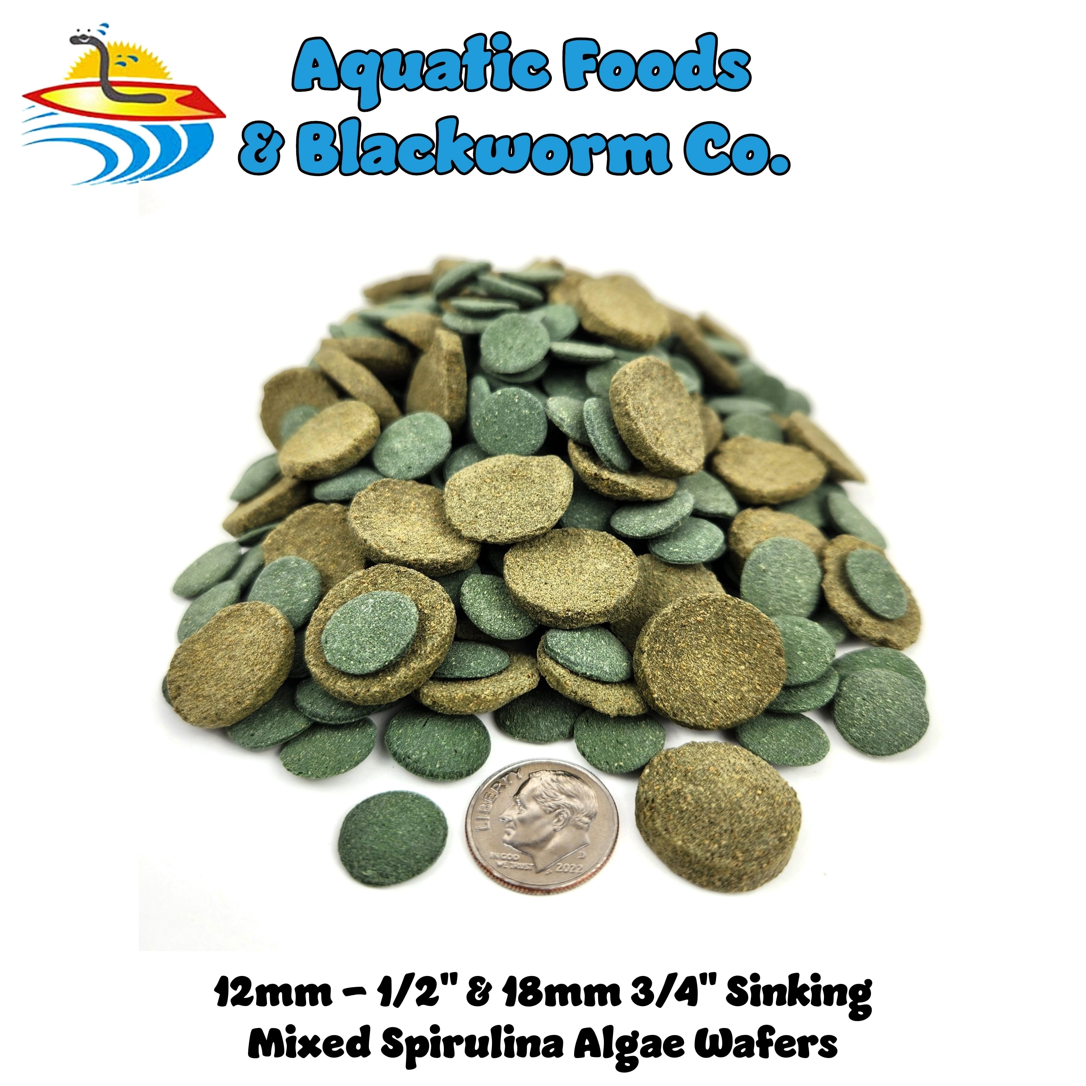 Aquatic Foods Wafers 2-Size Wafers of Spirulina, Algae, for Plecos, Catfish, Snails, Shrimp ALL Bottom Fish & More - 5-lbs