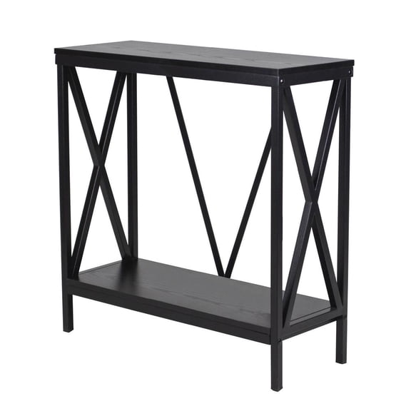 Aquatic Fundamentals 29/37 Gallon Steel X-Frame Aquarium Stand, with lower shelf, Black