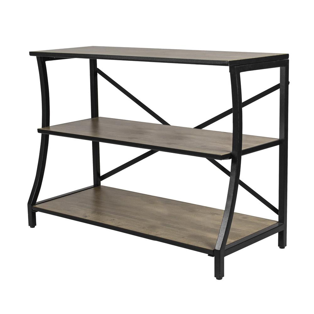 Modern Black and Brown 3-Tier Metal Aquarium Stand