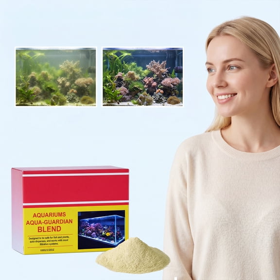 Aquatic Habitat Upkeep Powder, Fish Tank Cleaner, Aquarium Water Supplement, Marine Aquarium Care, All-In-One Clarifying Blend, Requires No Pre-Mixing Before Adding to Tank,
