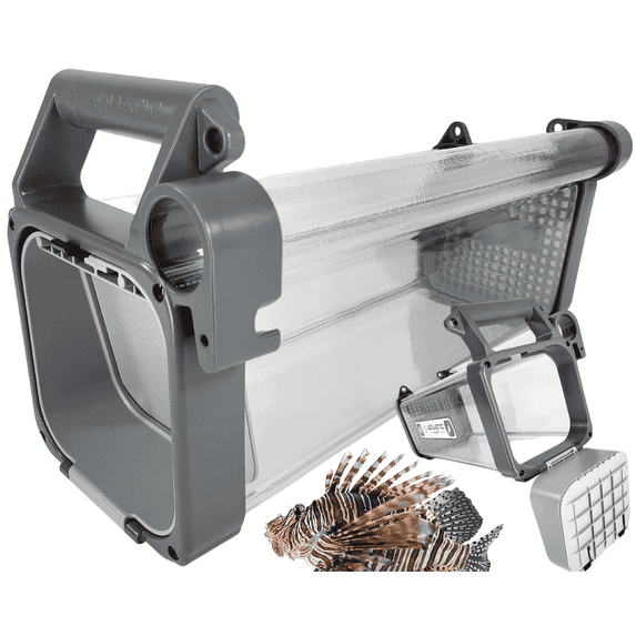 Aquatic Hunt Lionfish Locker High-Capacity Containment Unit for Divers | Fast Drainage, Spear/Snare Storage (Sharkskin (Grey), 20")