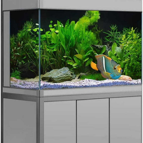 Aquatic Plant Aquarium Background, Green Seagrass Lake River Bed Fish Tank Background Cloth, Water Plants Fish Tank Background Aquarium Decorations Poster with 8 EVA Double-Sided Tape