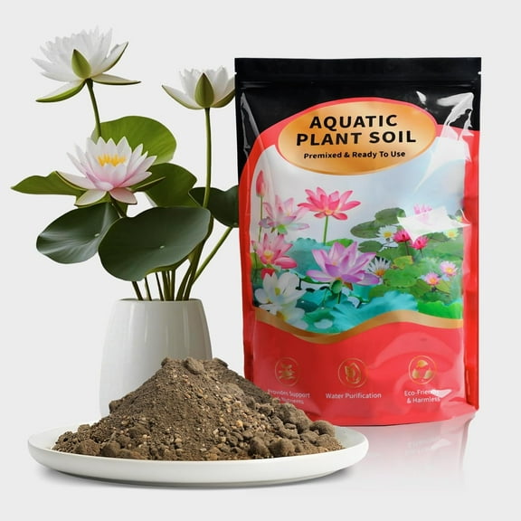 Aquatic Plant Soil for Lotus & Pond Plants/Aquaquarium Substrate 3.3 LBS - Natural Organic Growing Medium for Hydroponic Plants & Water Gardens | Aquarium Safe Nutrient-Rich