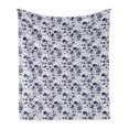 thumbnail image 1 of Aquatic Soft Flannel Fleece Throw Blanket, Pattern of Underwater Animals Jellyfish Octopus Starfish Turtles, Cozy Plush for Indoor and Outdoor Use, 60" x 80", Pale Cadet Blue Indigo, by Ambesonne, 1 of 5