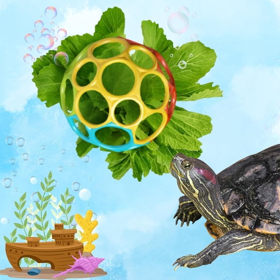 Aquatic Turtle Feeder Treat Ball Toys, Turtle Feeder Ball, Aquatic Tortoise Enrichment Toys, Aquarium Toy for Turtles, Aquarium Accessories, Tortoise Habitat Accessories