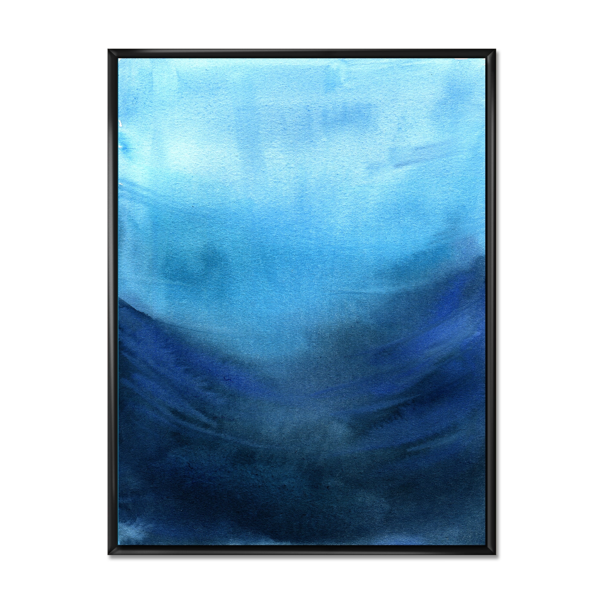 Aquatic Underwater Compostion 24 in x 32 in Framed Painting Canvas Art Print, by Designart