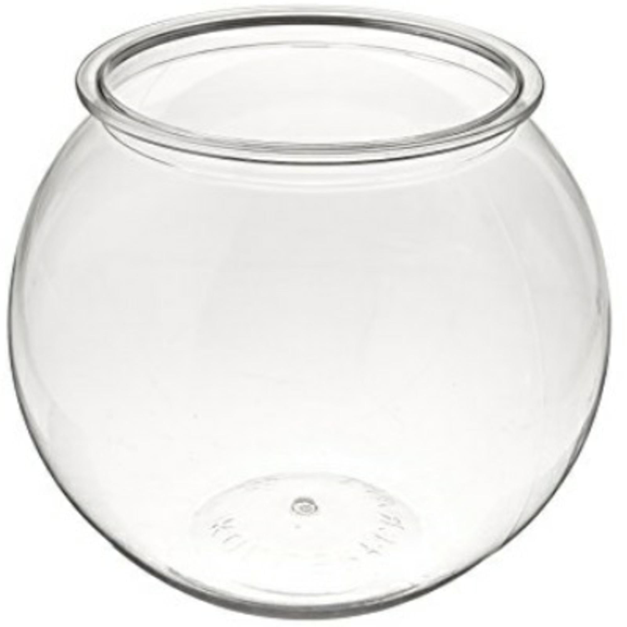 Aquatic Wonder Fish Bowl: Round Crystal Clear Plastic is Break-Resistant and Light Weight. Ideal for Betta Fish Aquarium, Home dcor and Party Drinks (2 Gallon, 9.5"x9.5"x9")