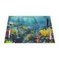 Aquatic animal closeup Table mat can be wiped, dinner mat set, felt
