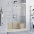 thumbnail image 1 of Aquatique 60" x 32" Single Threshold Shower Base With Left Hand Drain and Integral Right Hand Seat in Biscuit, 1 of 11