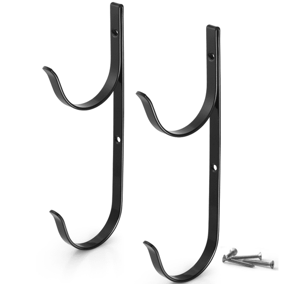 Aquatix Pro Pool Pole Hanger Premium 2pc Black Aluminium Holder Set