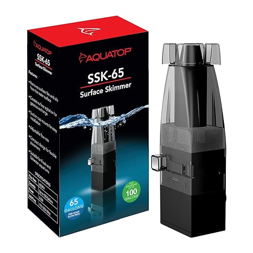 Aquatop Black Plastic Aquarium Surface Skimmer for 100 Gallon Tanks