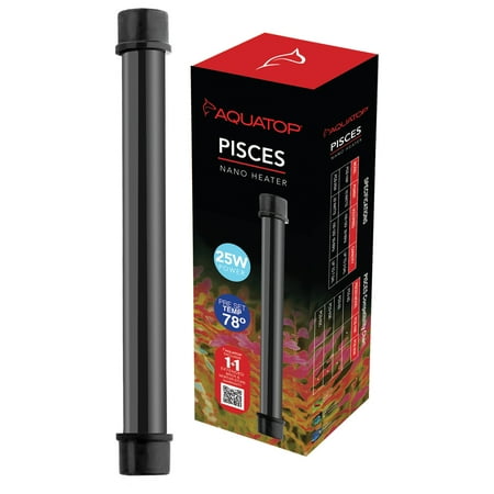 Aquatop Pisces Nano Preset Aquarium Heater for Fish Tanks up to 8 Gallons, 25 Watt, PCS-25W