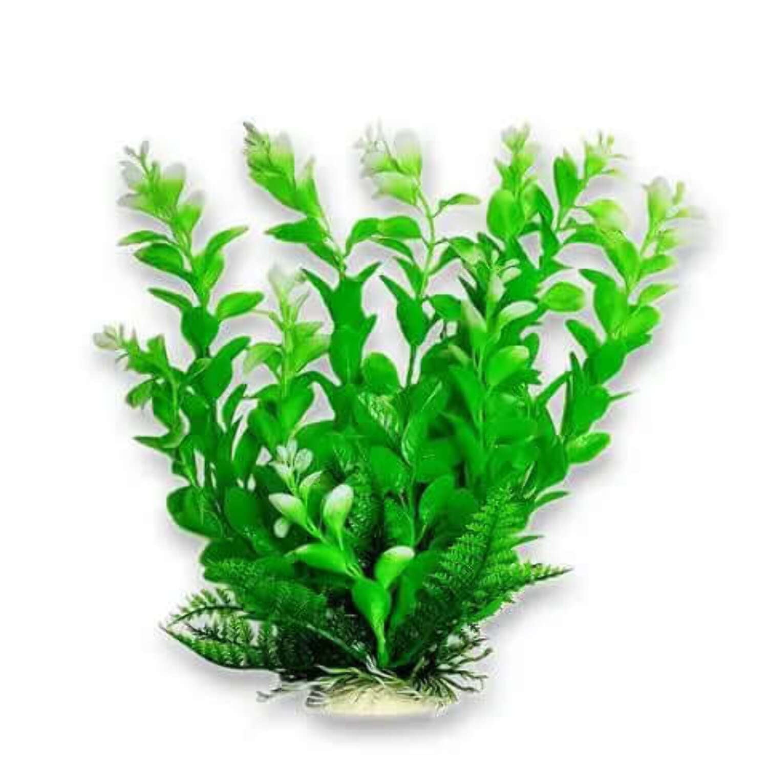 Aquatop Tips Plastic Aquarium Plants Green Plant, Light White Tips