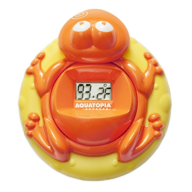 Aquatopia Bath Thermometer, Digital Audible Alarm, Orange