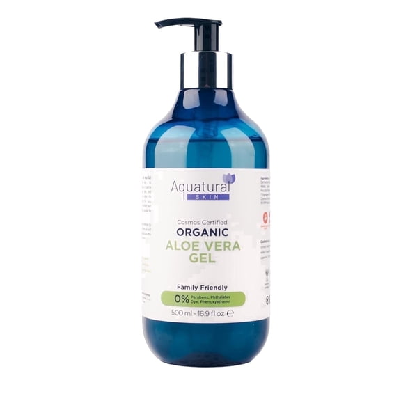 Organic Aloe Vera Gel for Face & Body, 16.9 fl oz 99.99% Natural, After Sun Care, Daily Moisturizer, Non-Sticky, Fragrance-Free