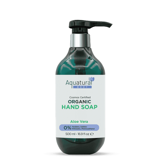 Aquatural Organic Aloe Vera Hand Wash, Nourishes, Moisturizes, Hypoallergenic, 16.9 fl oz