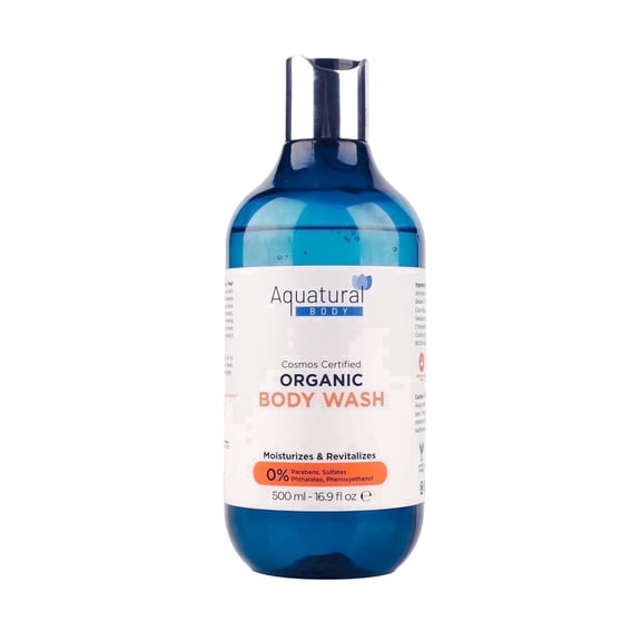 Aquatural Organic Body Wash, Almond, Plant-Based, Sulfate-Free, 16.9 fl oz