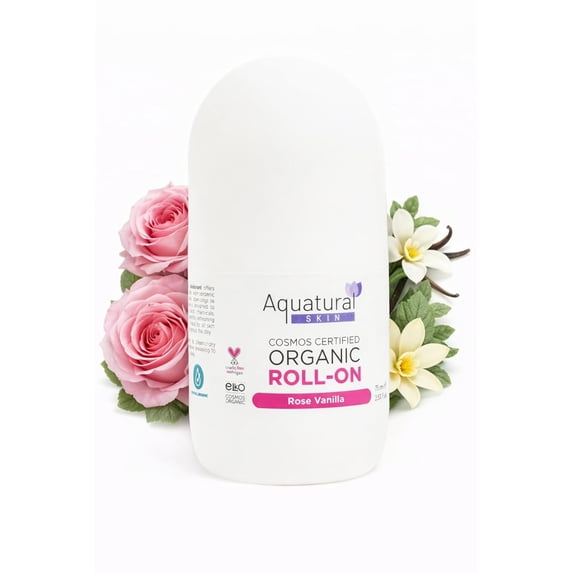 Aquatural Unisex Organic Roll-On Deodorant , Cruelty-Free & Eco-Friendly, 2.53 fl oz