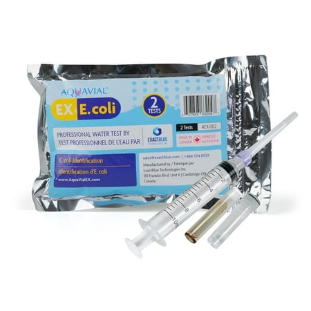 Aquavial E. Coli Water Test Kit AEX-002 for Pond, Lake, River and Pool, 2 Pack
