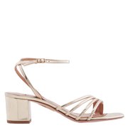 Aquazzura Latour 50 Metallic Leather Sandals, Brand Size 35  US Size 5
