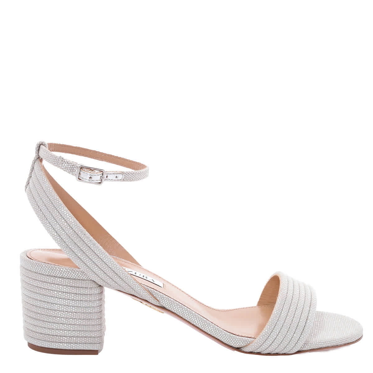 サンダル・ミュール Aquazzura Sundance 50 Mm Sandal Gold Sundance 50 metallic vegan leather sandals | AQUAZZURA