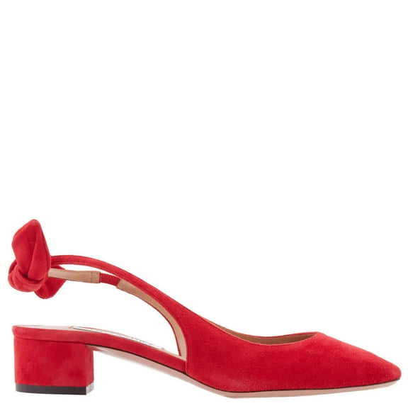 Aquazzura Very Bow Tie Slingback Pumps, Brand Size 37 ( US Size 7 )