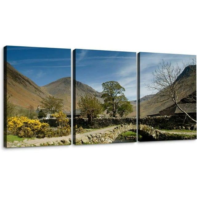 Aqueduct Morelia Michoacan Mexico 3 Piece Canvas Wall Art for Living