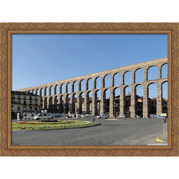 Aqueduct of Segovia 38x28 Large Gold Ornate Wood Framed Canvas Art